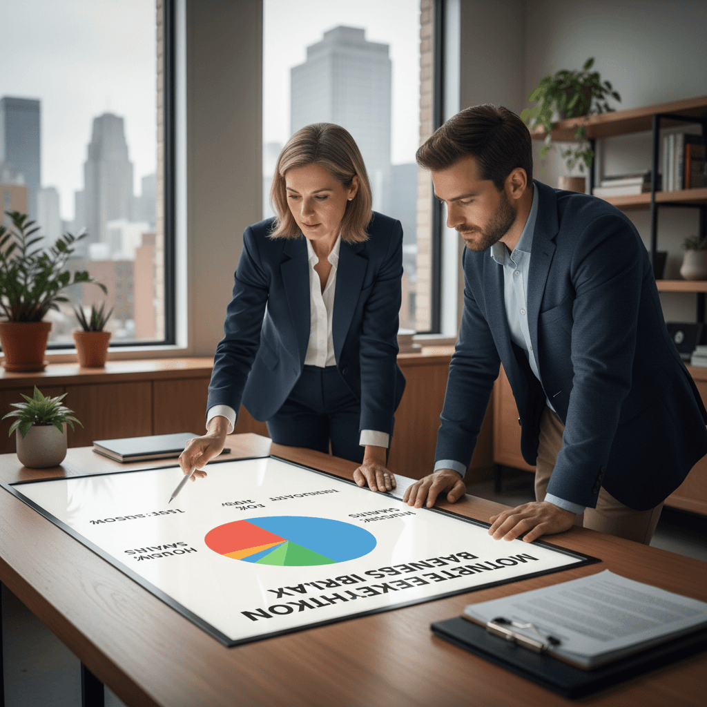 Advisor showing a client a cost comparison chart