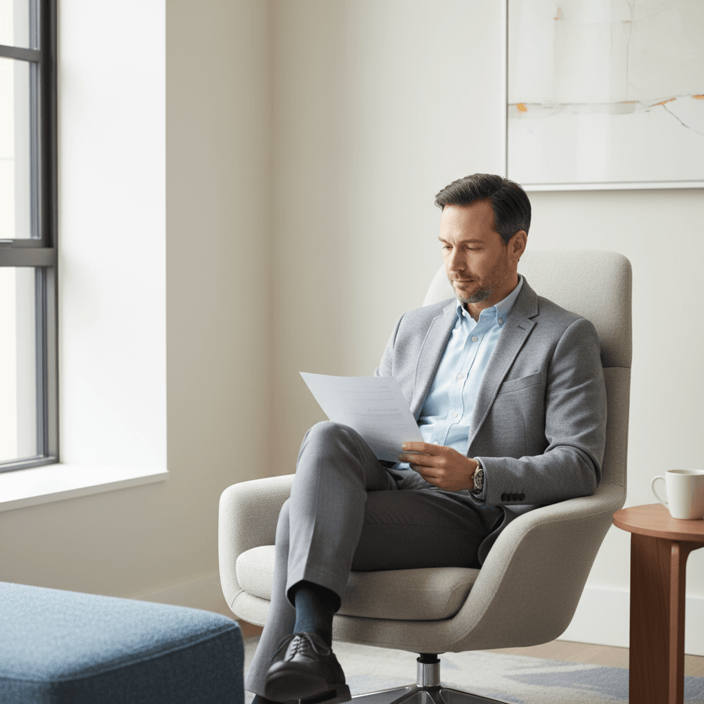 Person reviewing a short-term insurance policy document