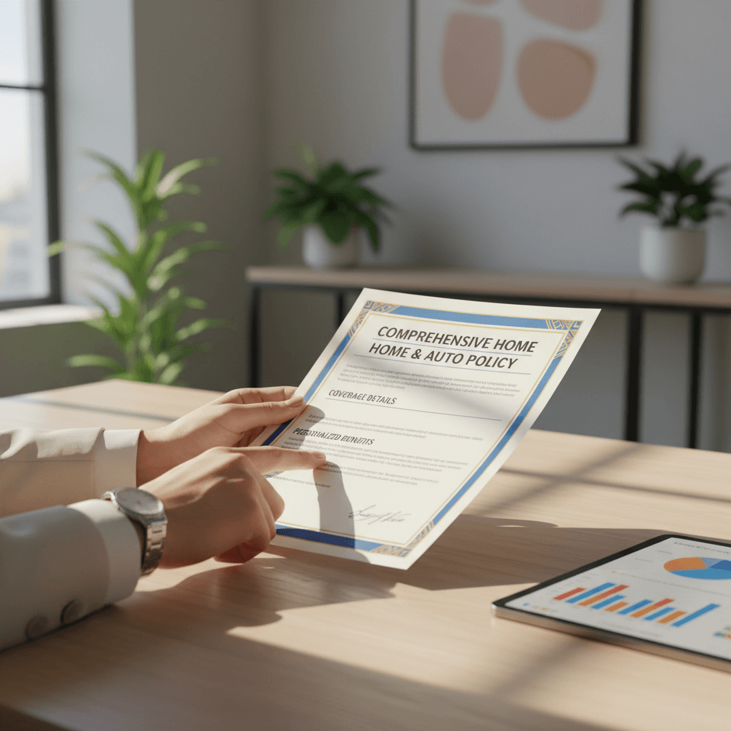 friendly insurance agent reviewing paperwork with client in bright office